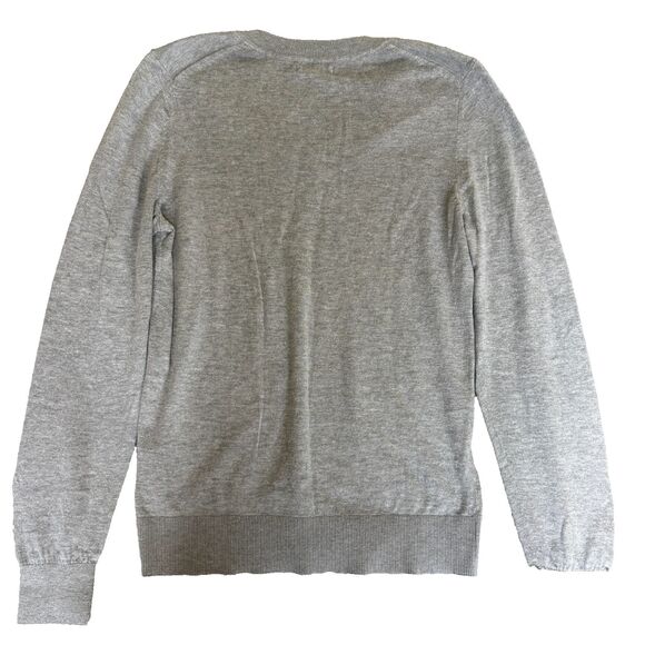 Quince Cashmere Blend V Neck Sweater Womens Small Gray Organic Cotton - Picture 2 of 7
